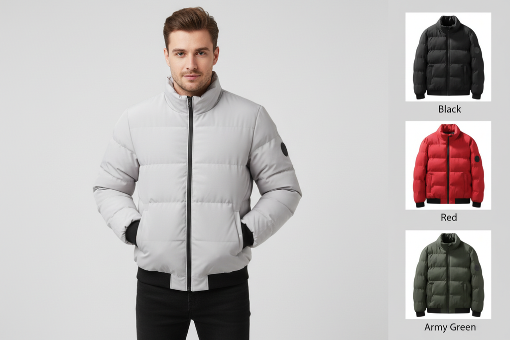 Homme en manteau blanc avec variantes