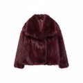 Veste fausse fourrure bordeaux - fond blanc